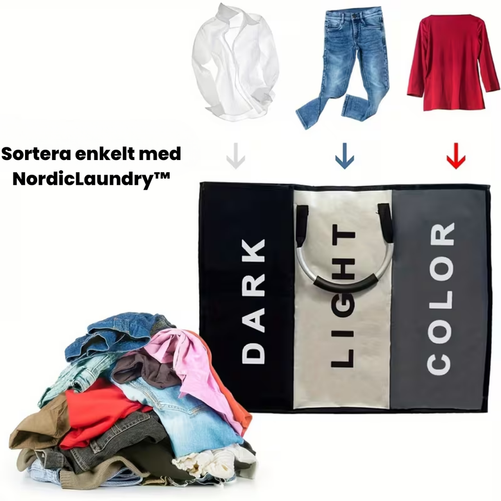NordicLaundry™- 3-Facks Tvättkorg