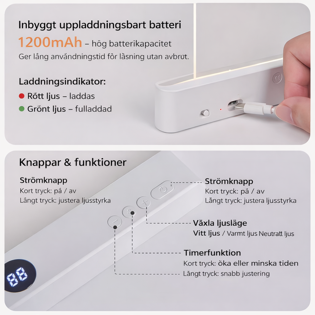 NordicRead™- Boklampa för läsning